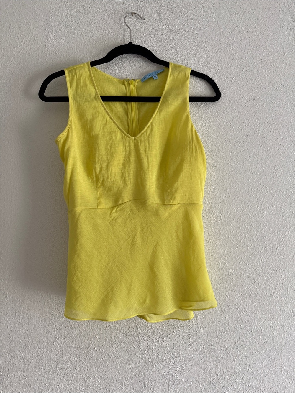 Antonio Melani Bright Yellow Sleeveless Peplum Top